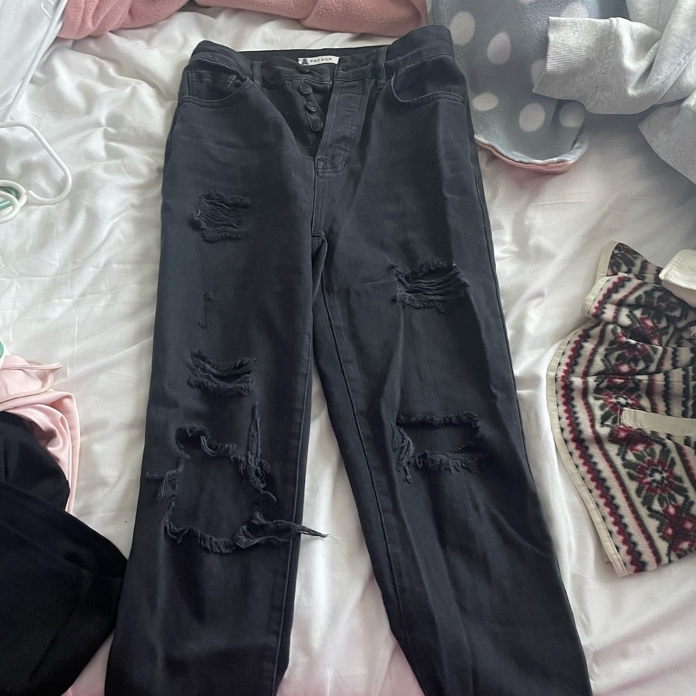 PACSUN hi rise black denim jeans size 24